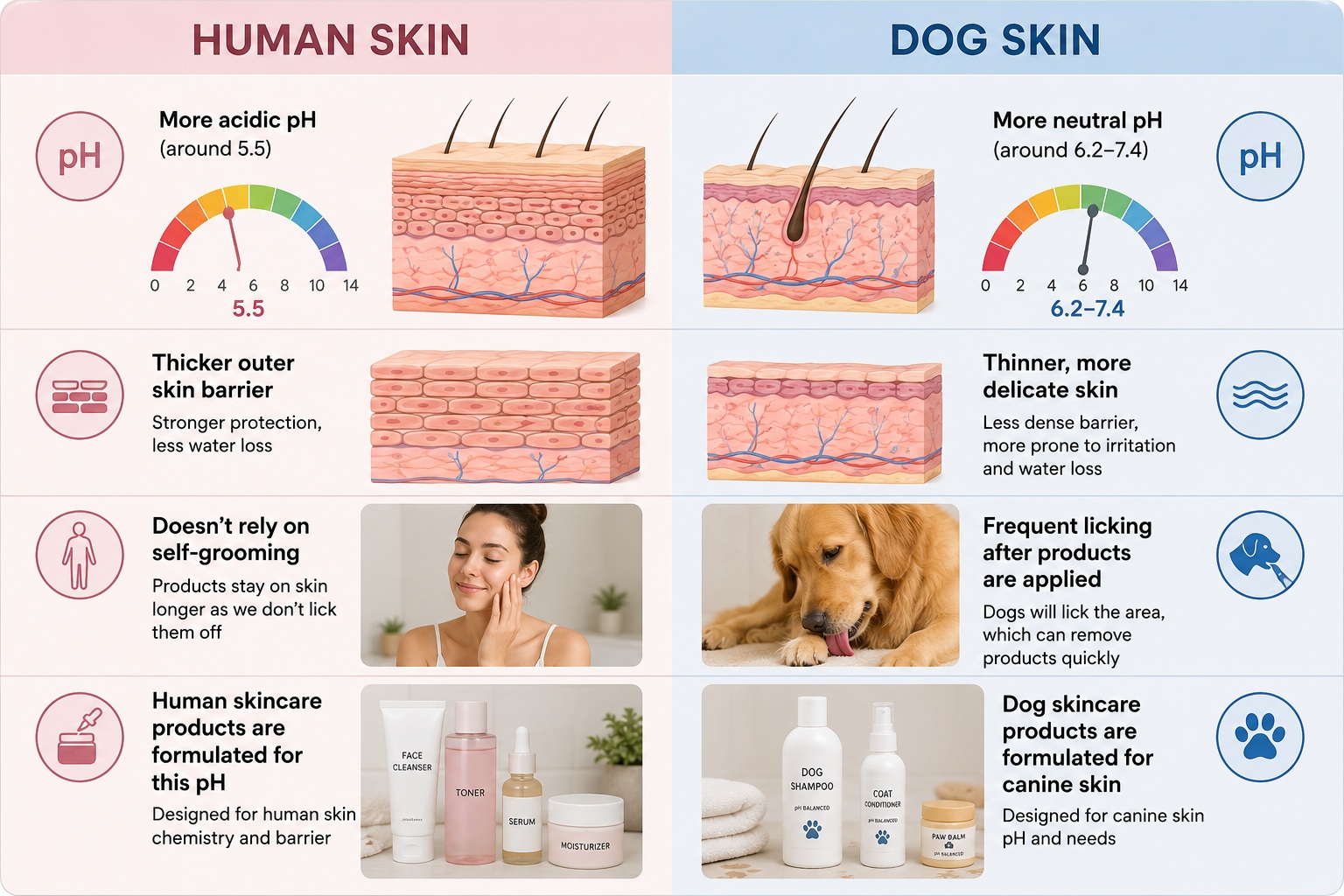 human skin vs dog skin