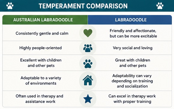 australian labradoodle vs labradoodle temperament
